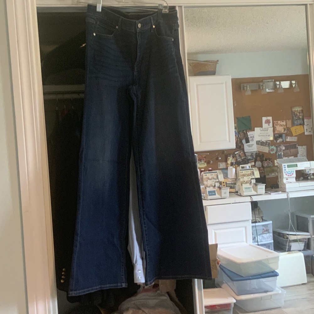 White House Black Market Dark Blue Flare Jeans
